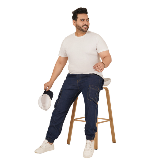 Men's Plus Size Denim Jogger KGDJGR-406093