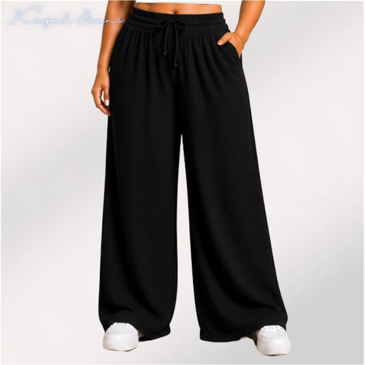 Womens elasticated High Rise waist loose straight fit Palazo Pajama KGDJNS-404060