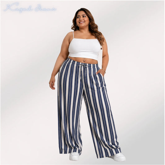 Womens elasticated High Rise waist loose straight fit Palazo KGDJNS-404070