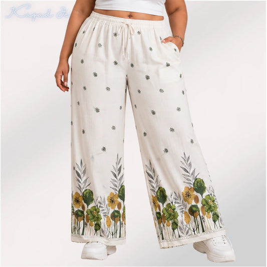 Womens elasticated High Rise waist loose straight fit Palazo KGDJNS-404072