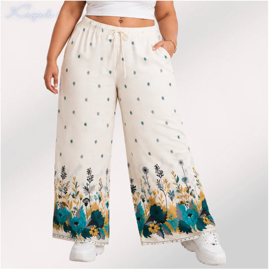 Womens elasticated High Rise waist loose straight fit Palazo KGDJNS-404073