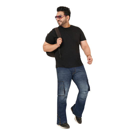 Men's Plus Size Denim Cargo KGDCR-406097
