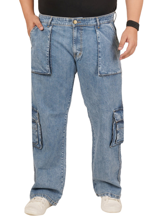 Men's Plus Size Denim Cargo KGDCR-406096