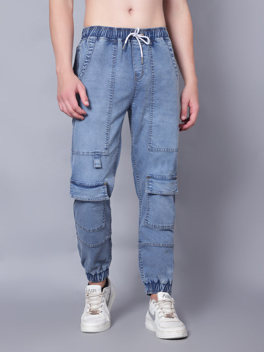 Kagad Jeans Mens Plus Size and Regular Fit Sea Blue Denim Jogger - Style Code "KGDJGR-403072