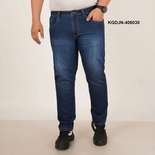 Kagad Jeans Mens Plus Size Regular Fit Mid Night Blue Color Denim Jeans - Style Code "KGDJN-406030