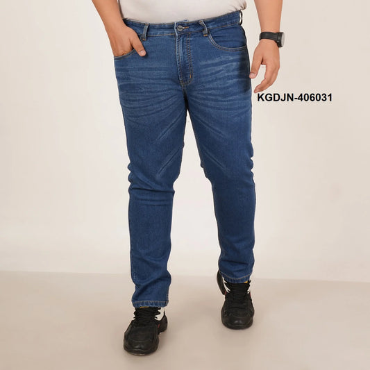 Kagad Jeans Mens Plus Size Regular Fit Mid Blue Color Denim Jeans - Style Code "KGDJN-406031