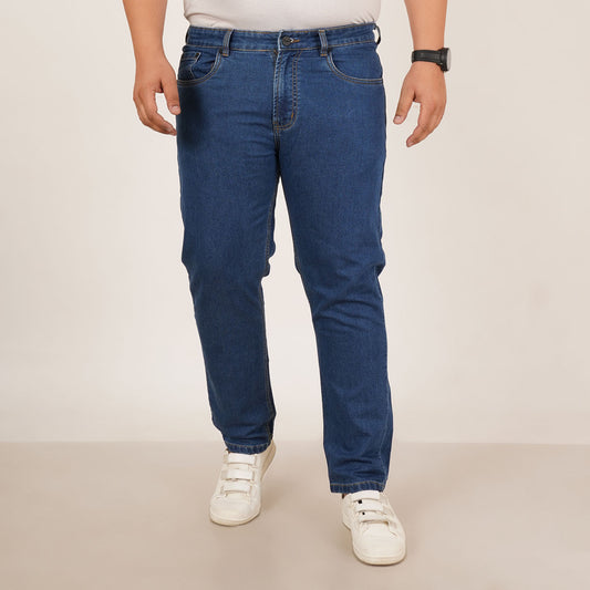 Kagad Jeans Mens Plus Size Regular Fit Storm Blue Color Denim Jeans - Style Code "KGDJN-406035