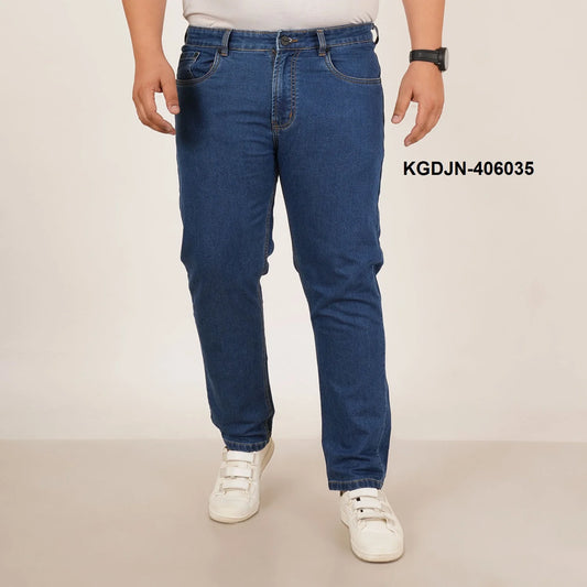 Kagad Jeans Mens Plus Size Regular Fit Storm Blue Color Denim Jeans - Style Code "KGDJN-406035