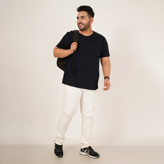 Kagad Jeans Mens Plus Size Regular Fit White Color Denim Jeans - Style Code "KGDJN-406028