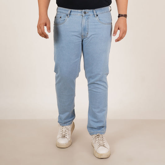 Kagad Jeans Mens Plus Size Regular Fit Air Blue Color Denim Jeans - Style Code "KGDJN-406038