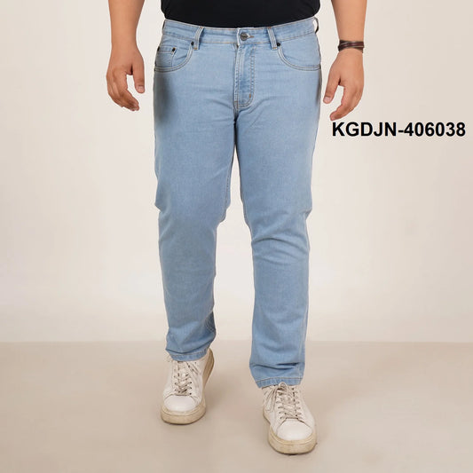 Kagad Jeans Mens Plus Size Regular Fit Air Blue Color Denim Jeans - Style Code "KGDJN-406038