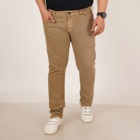 Kagad Jeans Mens Plus Size Regular Fit Camel Beige Color Denim Jeans - Style Code "KGDJN-406042