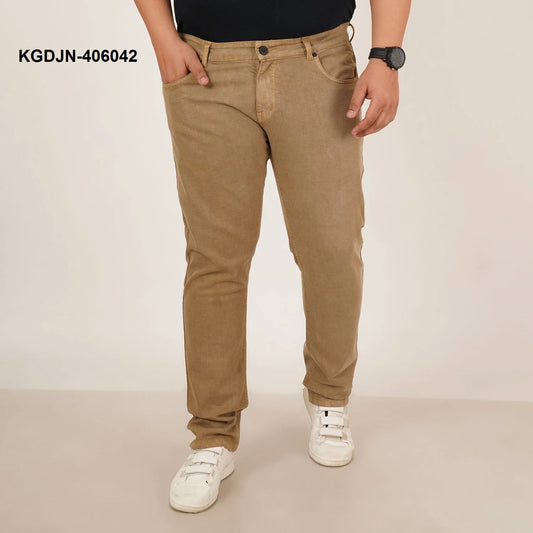 Kagad Jeans Mens Plus Size Regular Fit Camel Beige Color Denim Jeans - Style Code "KGDJN-406042