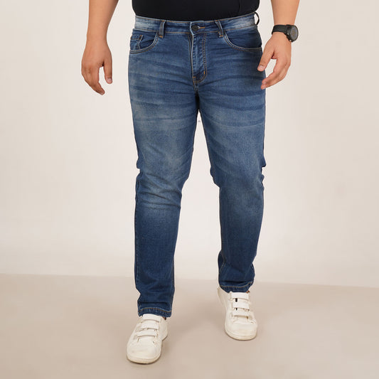 Kagad Jeans Mens Plus Size Regular Fit Dark Blue Color Denim Jeans - Style Code "KGDJN-406043