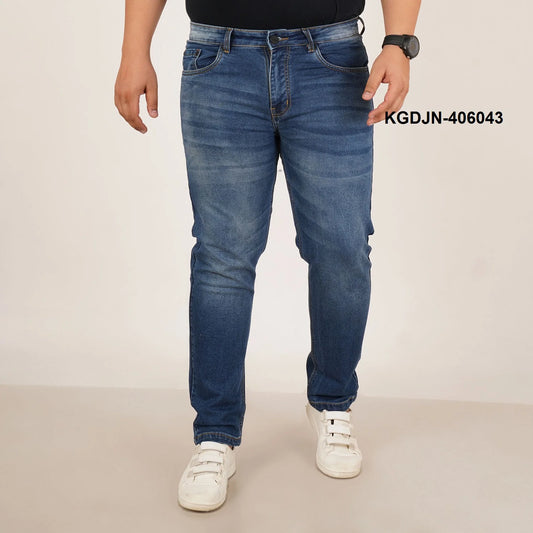 Kagad Jeans Mens Plus Size Regular Fit Dark Blue Color Denim Jeans - Style Code "KGDJN-406043