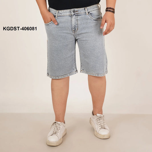 Kagad Jeans Mens Plus Size Loose Water Blue Color Denim Short - Style Code "KGDST-406081