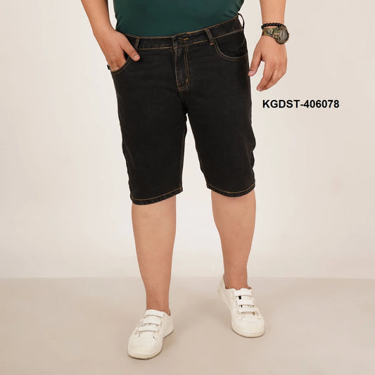 Kagad Jeans Mens Plus Size Loose Fit Black Color Denim Short - Style Code "KGDST-406078