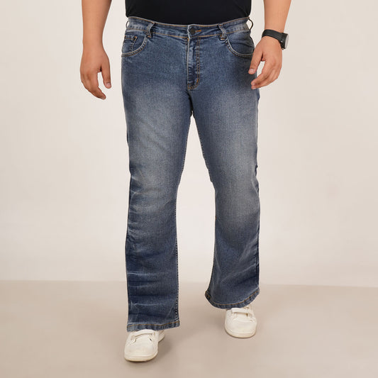 Kagad Jeans Mens Plus Size Boot Fit Stone Washed Blue Color Denim Jeans - Style Code "KGDJN-406024