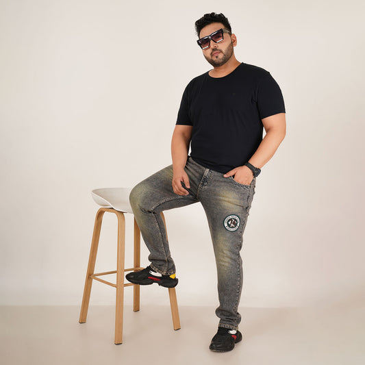 Kagad Jeans Mens Plus Size Regular Fit Dark Faded Blue Color Denim Jeans - Style Code "KGDJN-406039