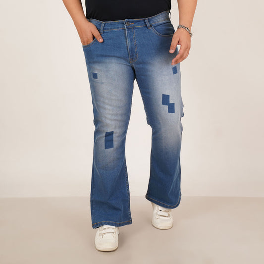 Kagad Jeans Mens Plus Size Boot Fit Light Blue Color Denim Jeans - Style Code "KGDJN-406022