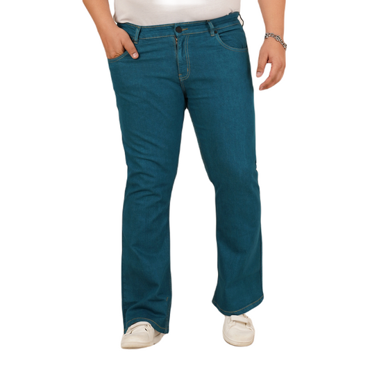 Kagad Jeans Mens Plus Size Boot Fit Colonial Blue Color Denim Jeans - Style Code "KGDJN-406019