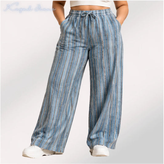 Womens elasticated waist loose straight fit Palazo KGDJNS-404108