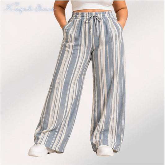 Womens elasticated waist loose straight fit Palazo KGDJNS-404111
